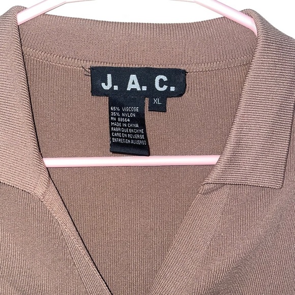 J.A.C. Brown Button Down Blouse Size Small - Picture 3 of 5